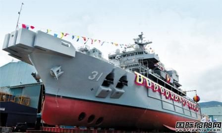 韓國首艘救護艦“統營號”下水 