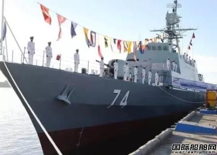 伊朗國內建造隱形驅逐艦在海灣下水