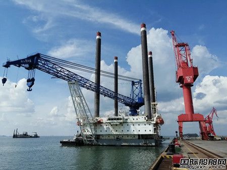 中船廣西首個風電安裝平臺改裝項目完工交付