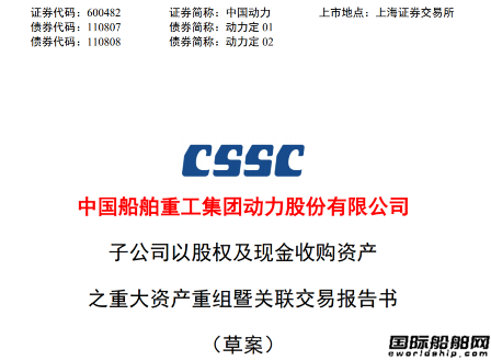 226億！中國船舶集團整合船機業務