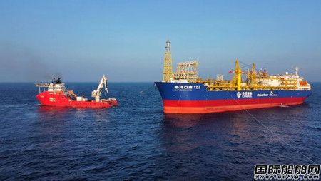 國內首艘智能FPSO“海洋石油123”號成功回接