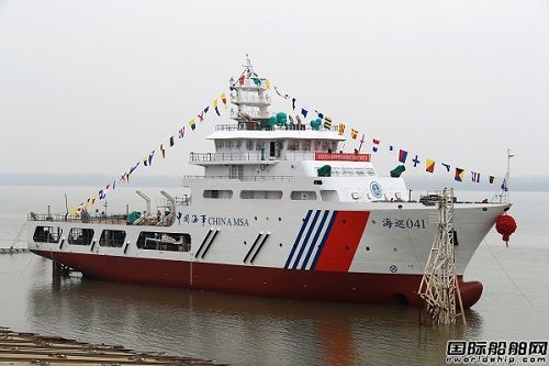 七O八所研發設計海事系統最大最強溢油回收船下水
