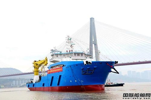 七O八所創新研發設計中國首艘自建海上風電運維母船下水